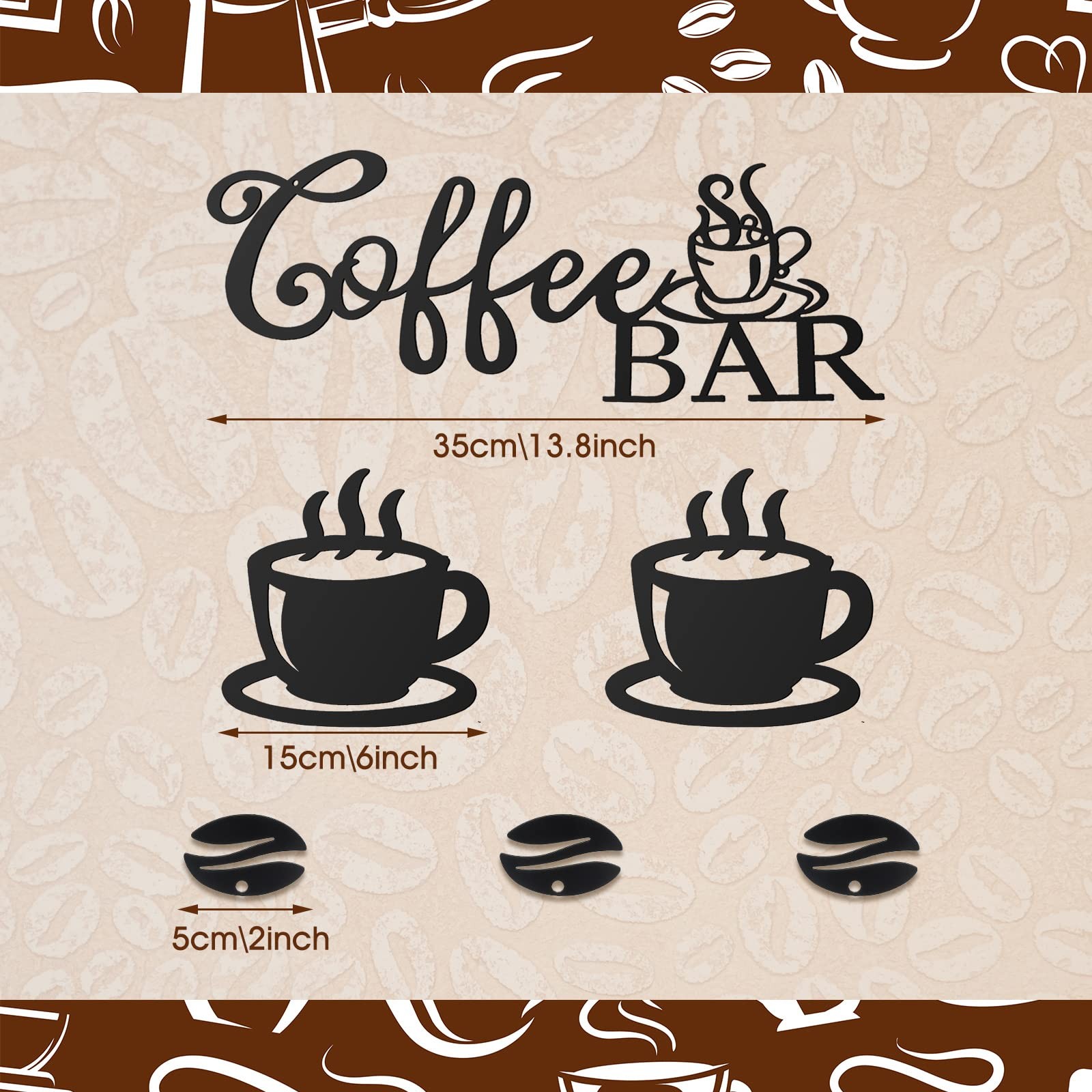 Coffee Bar Rustic Metal Sign Rustic Coffee Bar Hanging Wall Decor Coffee Sign... gallery