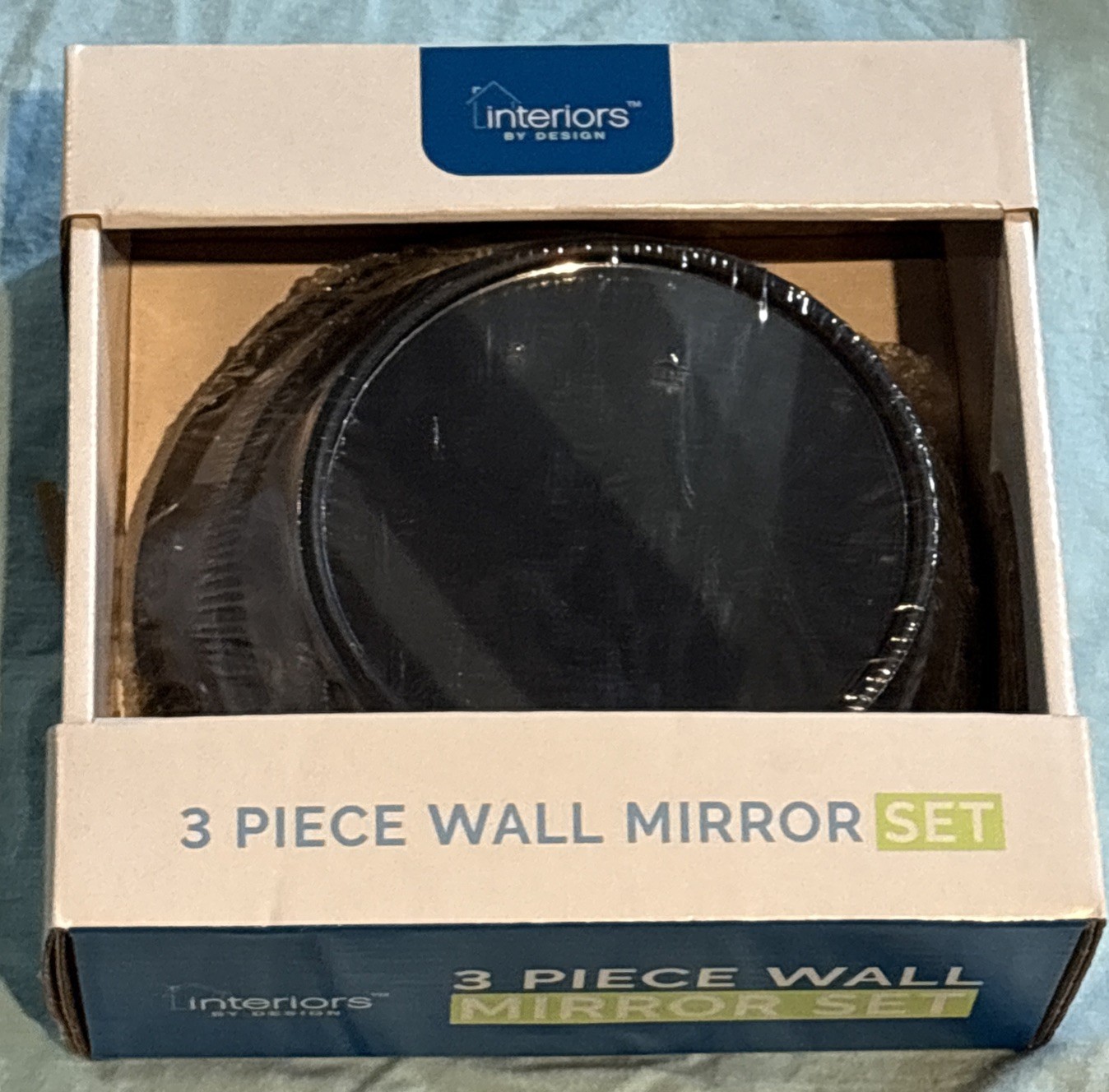 Interiors by Design 3pc Round Gold Framed Wall Mirror Set 5" 6" 7" gallery