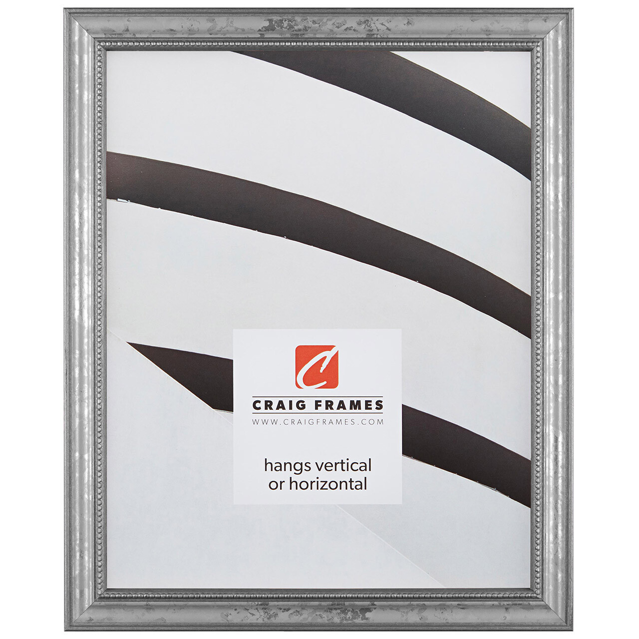 Craig Frames Stratton, .75 Inch Wide Beaded Aged Silver Wood Picture Frame gallery