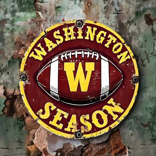 Washington Commanders Redskins v3 Aluminum Round Weatherproof Sign Funny gallery