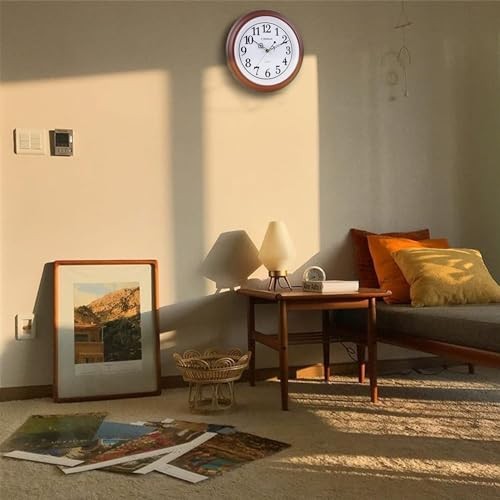Silent Rustic Wall Clock, Battery Operated, Vintage 12 Inch Round Clock, gallery