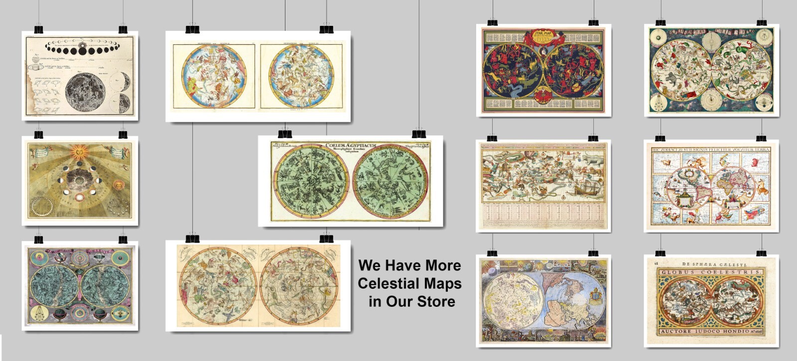 1772 Celestial Map Chart Planisphaerium Coeleste Astronomy Diagram Wall Poster gallery