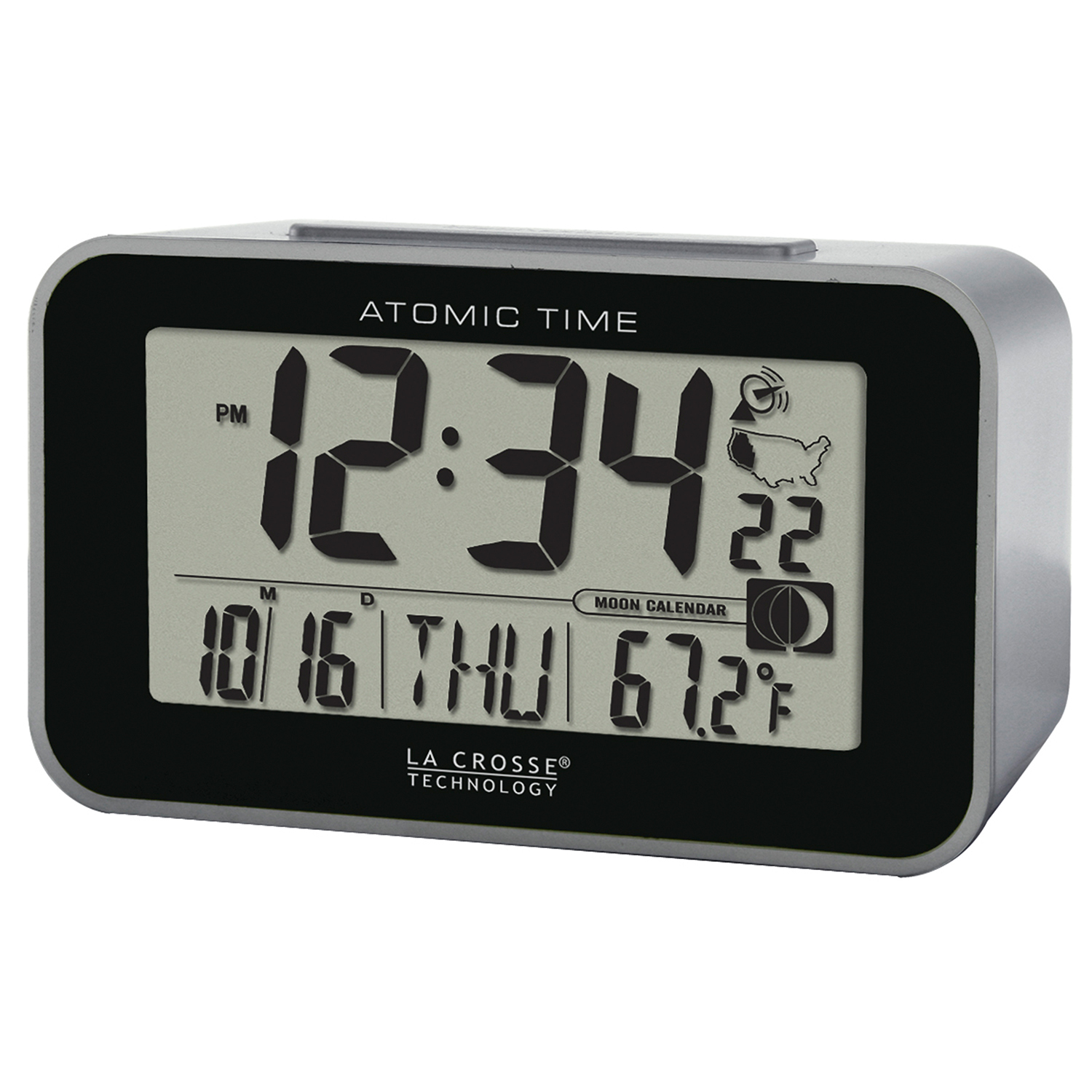 617-1270 La Crosse Technology Atomic Digital Alarm Clock with Backlight Open Box gallery