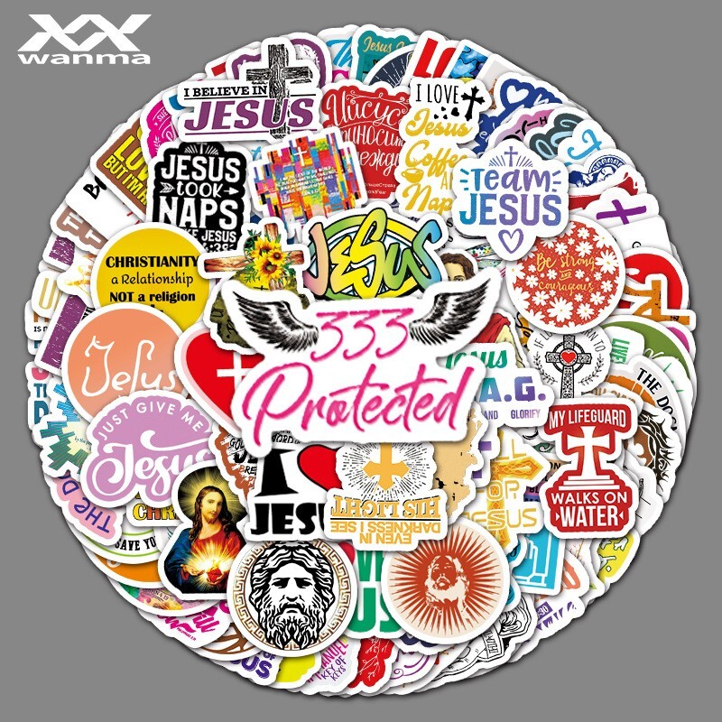 100pcs CHRISTIAN STICKER PACK,Jesus Faith God Bible Stickers, 058 gallery