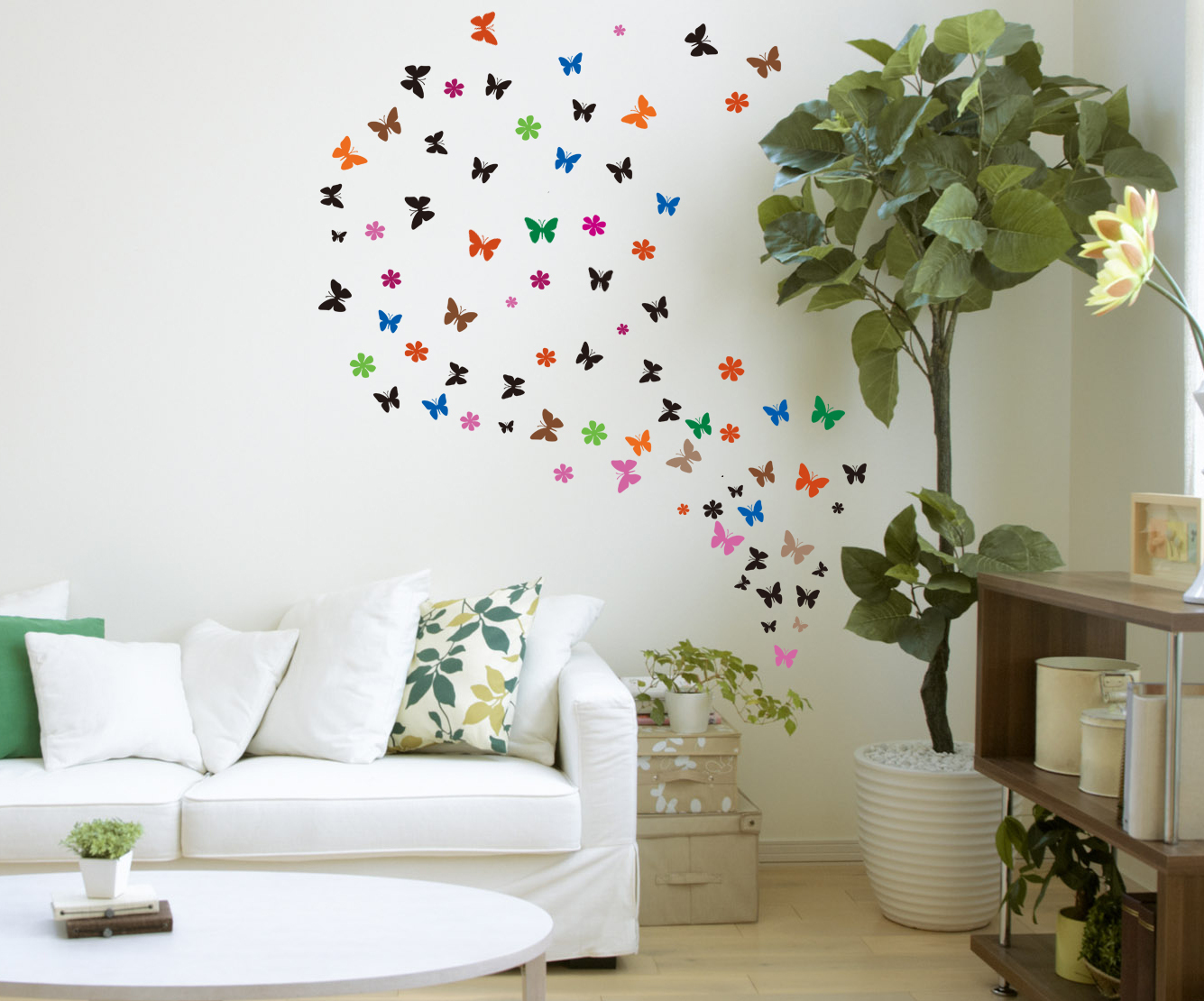 32 Multi Size/Colour Butterflies & Flowers Art Vinyl Wall Stickers HIGH QUALITY gallery