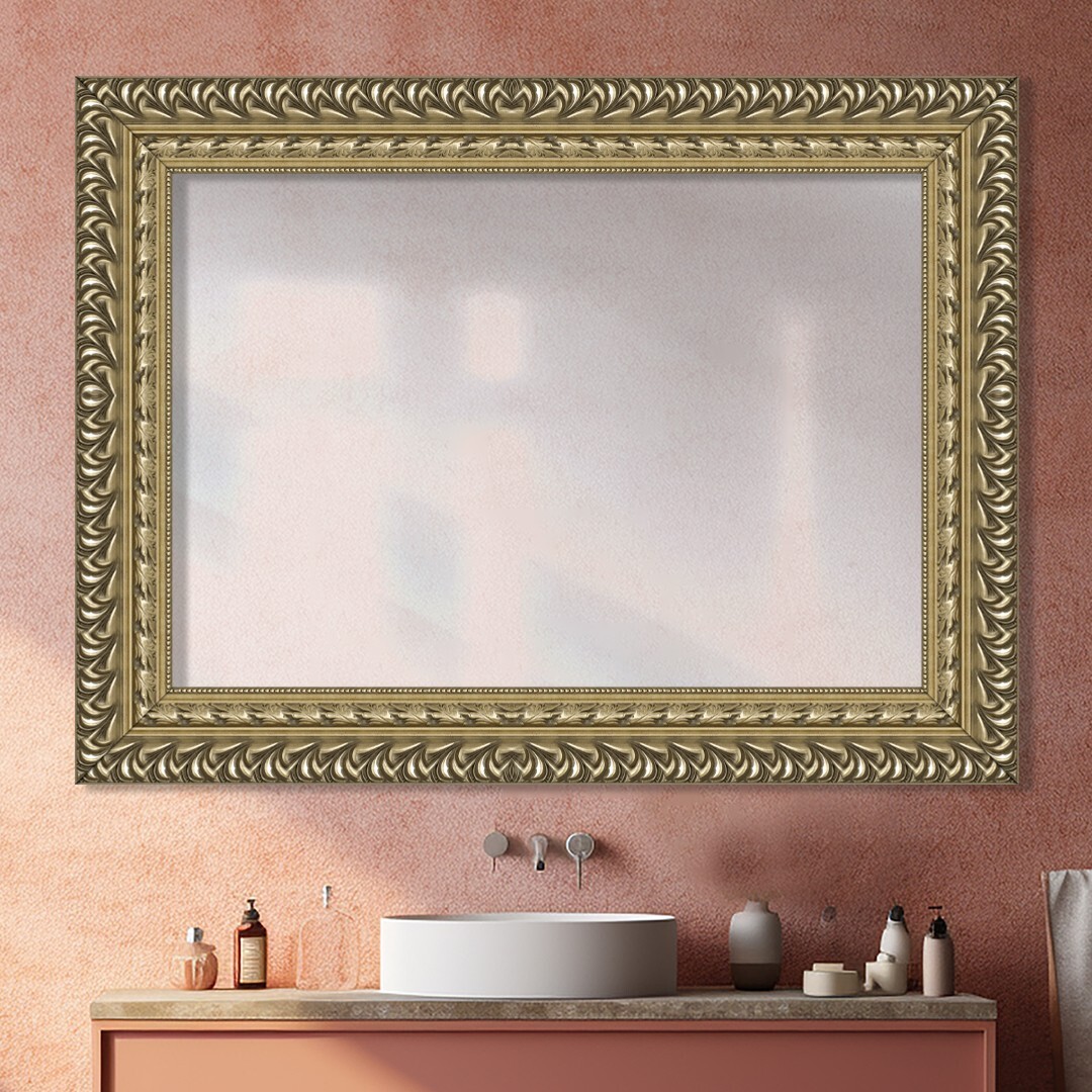 Mirror and Frame Pris Rectangular Wall Mirror Silver Finish Antique Style gallery