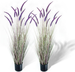5Ft 2-Pack UV-Resistant Artificial Veronica Grass for Indoor/Outdoor Décor