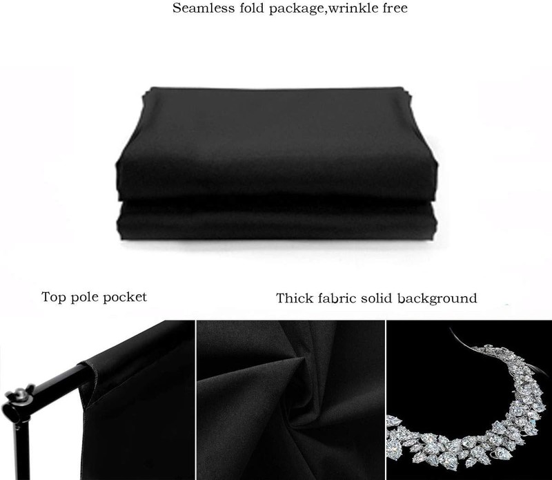5x7ft Background Solid Black Backdrop Muslin Portrait Background Screen for Phot gallery