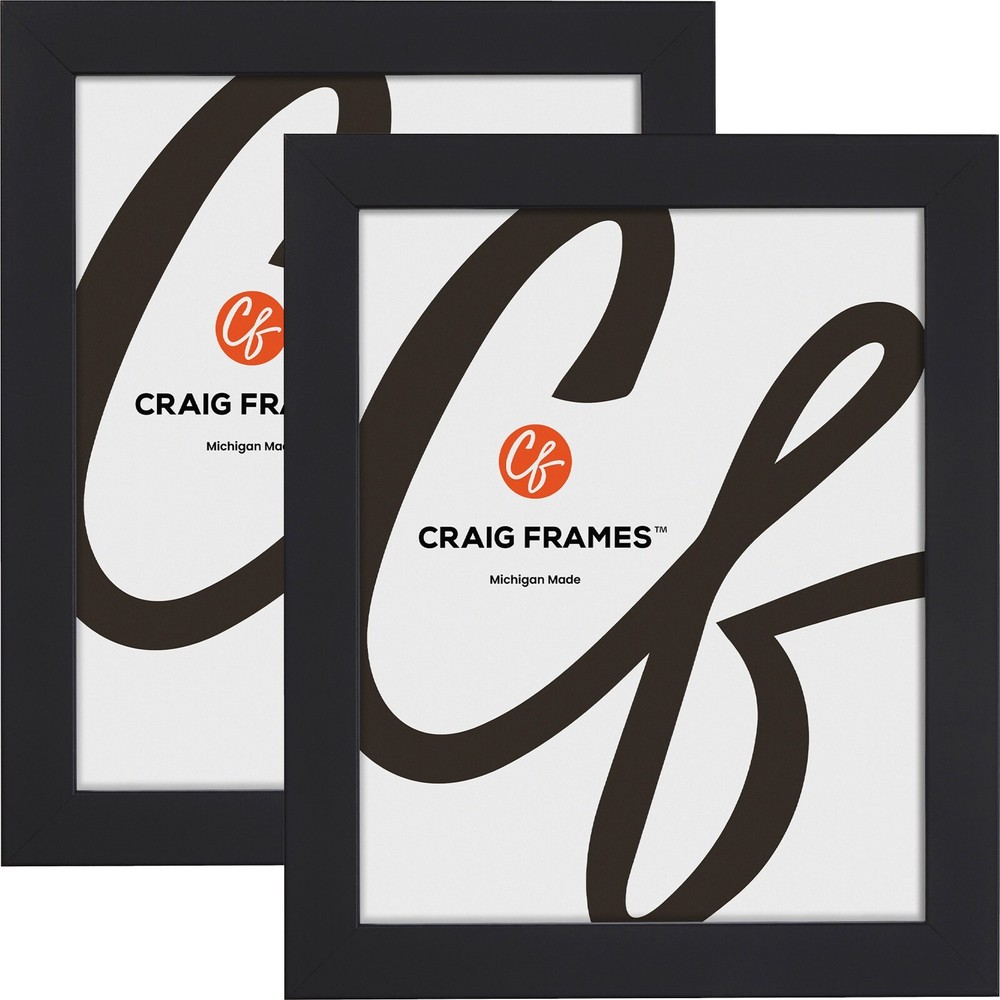 Essentials, Modern 1" Wide Satin Black Picture Frame, Common Sizes, 2-Pack