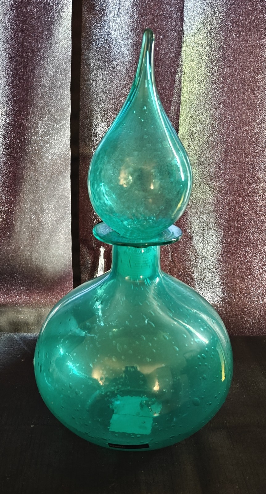 Home Essentials & Beyond Turquoise Teardrop Decanter Bottle gallery