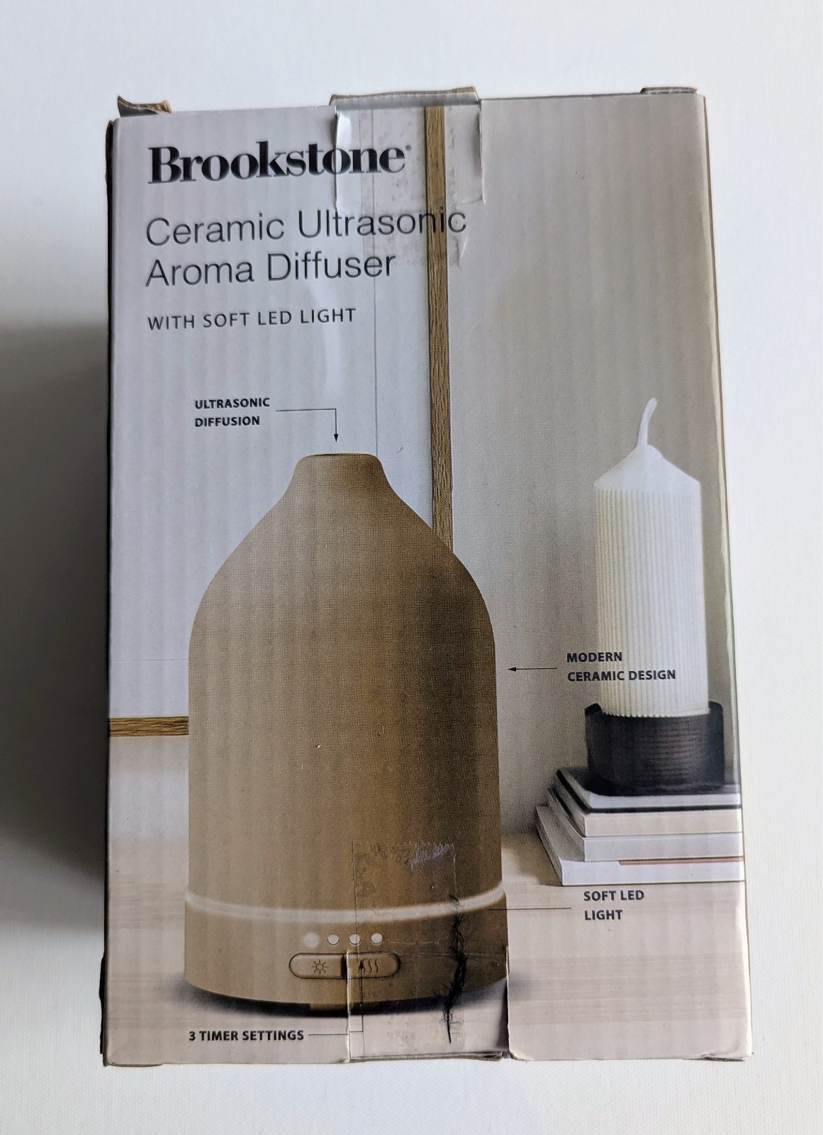 Brookstone Ceramic Ultrasonic Aroma Diffuser with soft LED light. Uses an USB. gallery