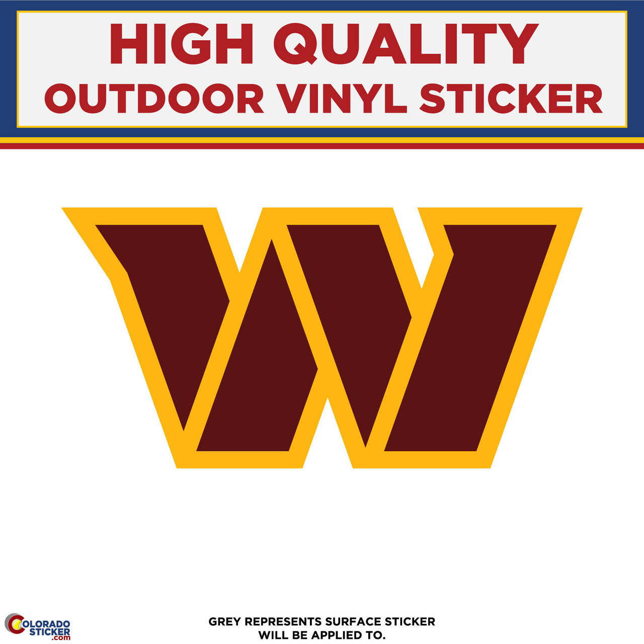 Washington Commanders W, High Quality Vinyl Stickers gallery