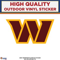 Washington Commanders W, High Quality Vinyl Stickers
