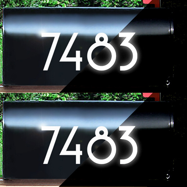 Reflective Custom Address Numbers Decals, Set of 2, Up to 4" High - 1229R-Set gallery