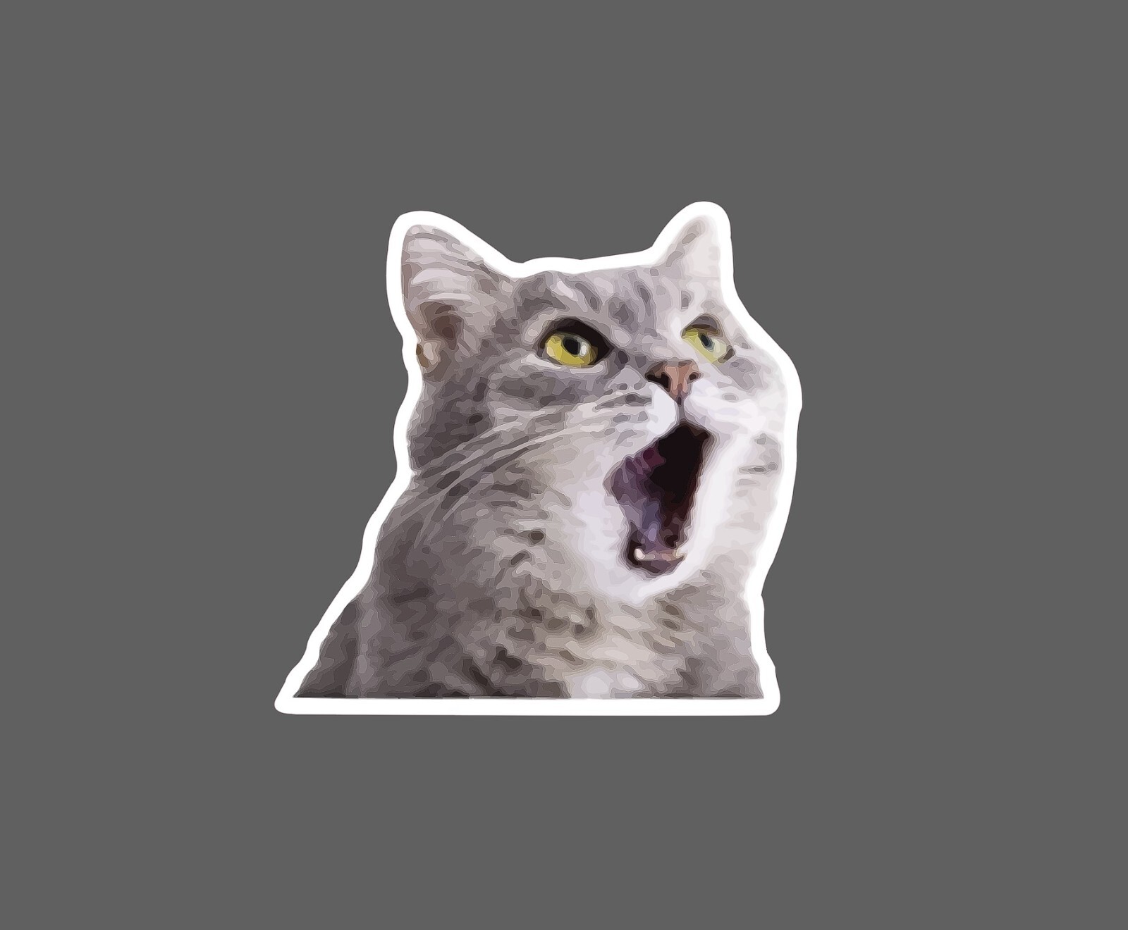 Surprised Cat Sticker Meme Waterproof NEW - Buy Any 4 For $1.75 EACH Storewide! gallery