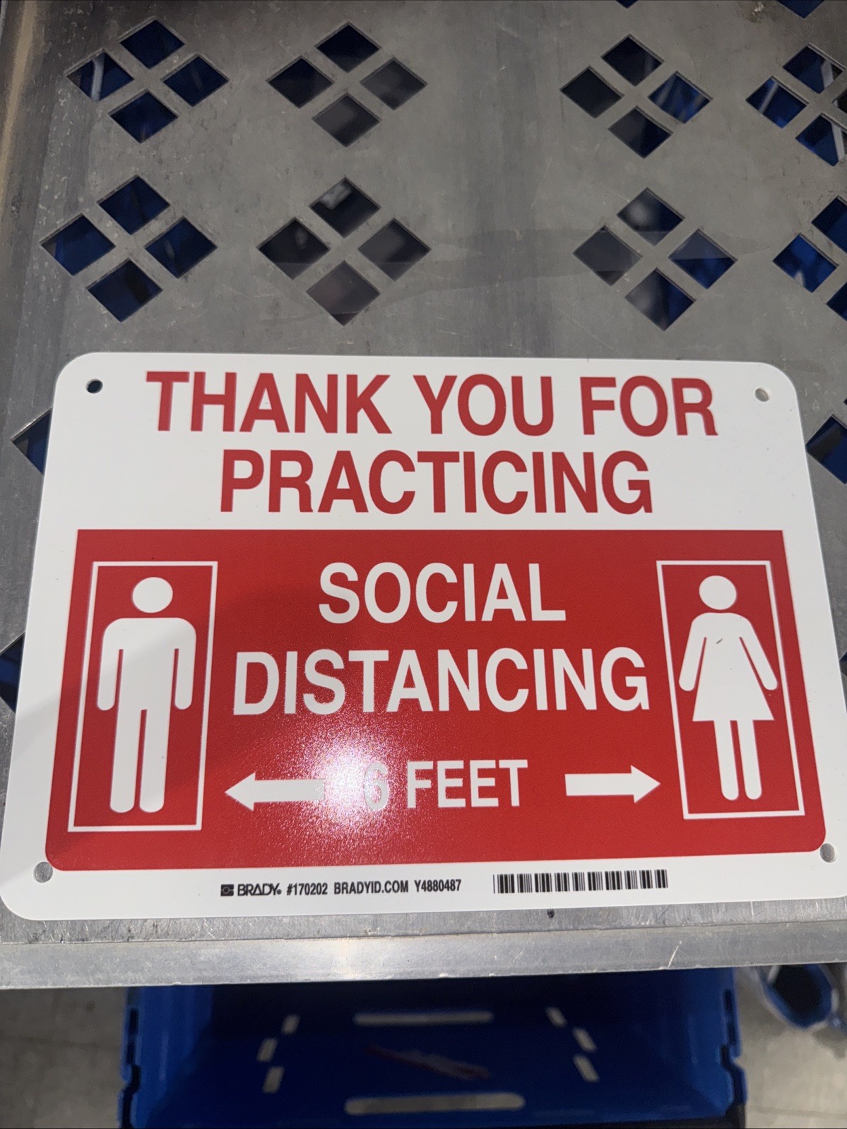 Plastic Sign Thank You for Practicing Social Distancing 6 Feet 10” x 7” Inches gallery