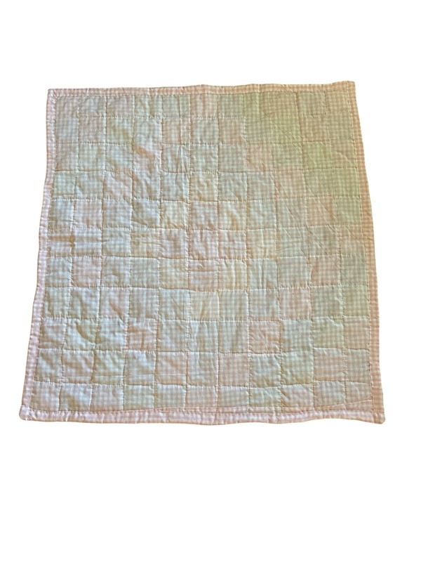 Patchwork Plaid Gingham Throw Blanket Multicolor Pastels 35” x 37” Handmade gallery