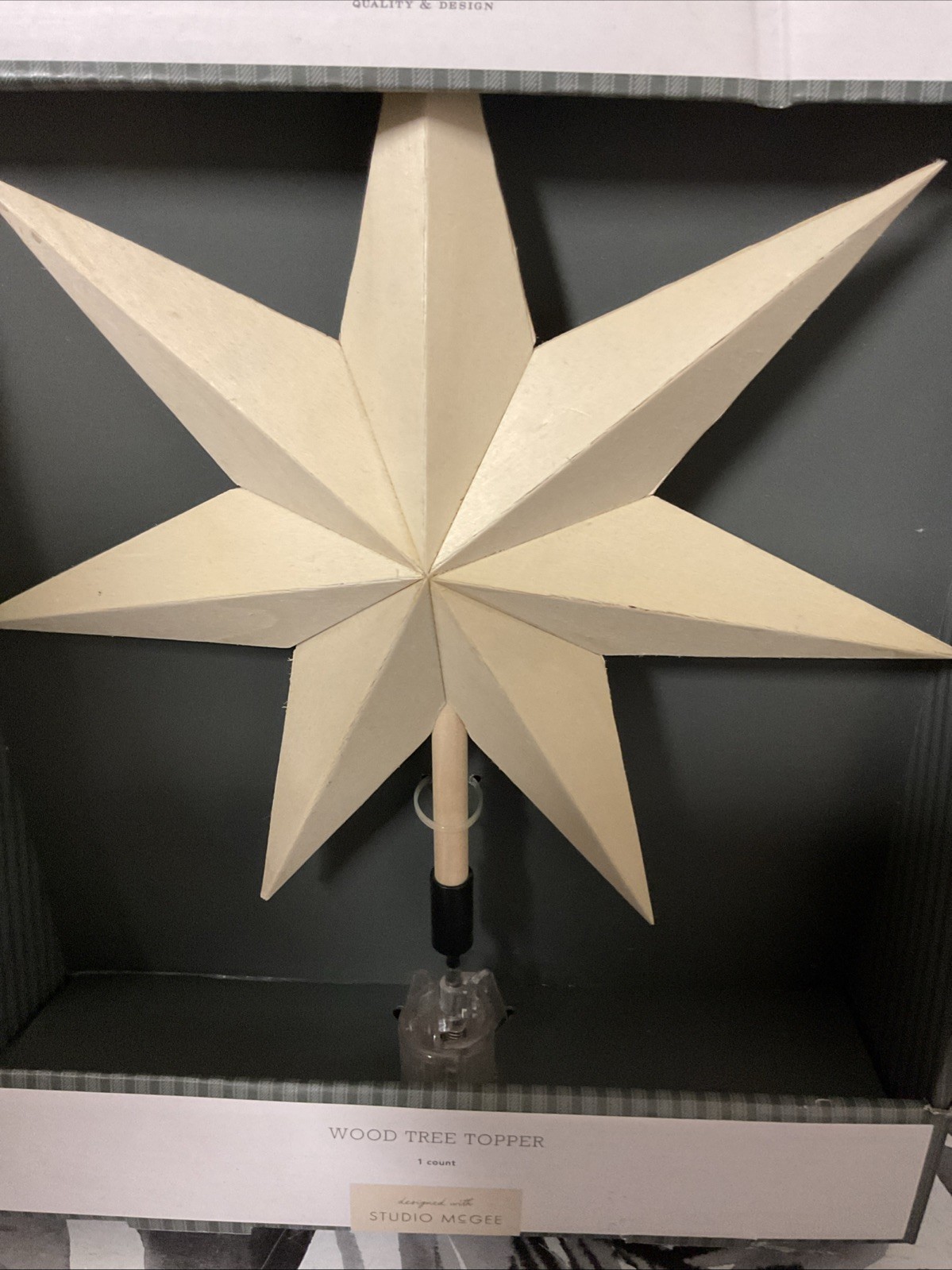 🎄 Threshold Target Christmas Tree Topper Wood Star Studio McGee 🆕AS SHOWN gallery