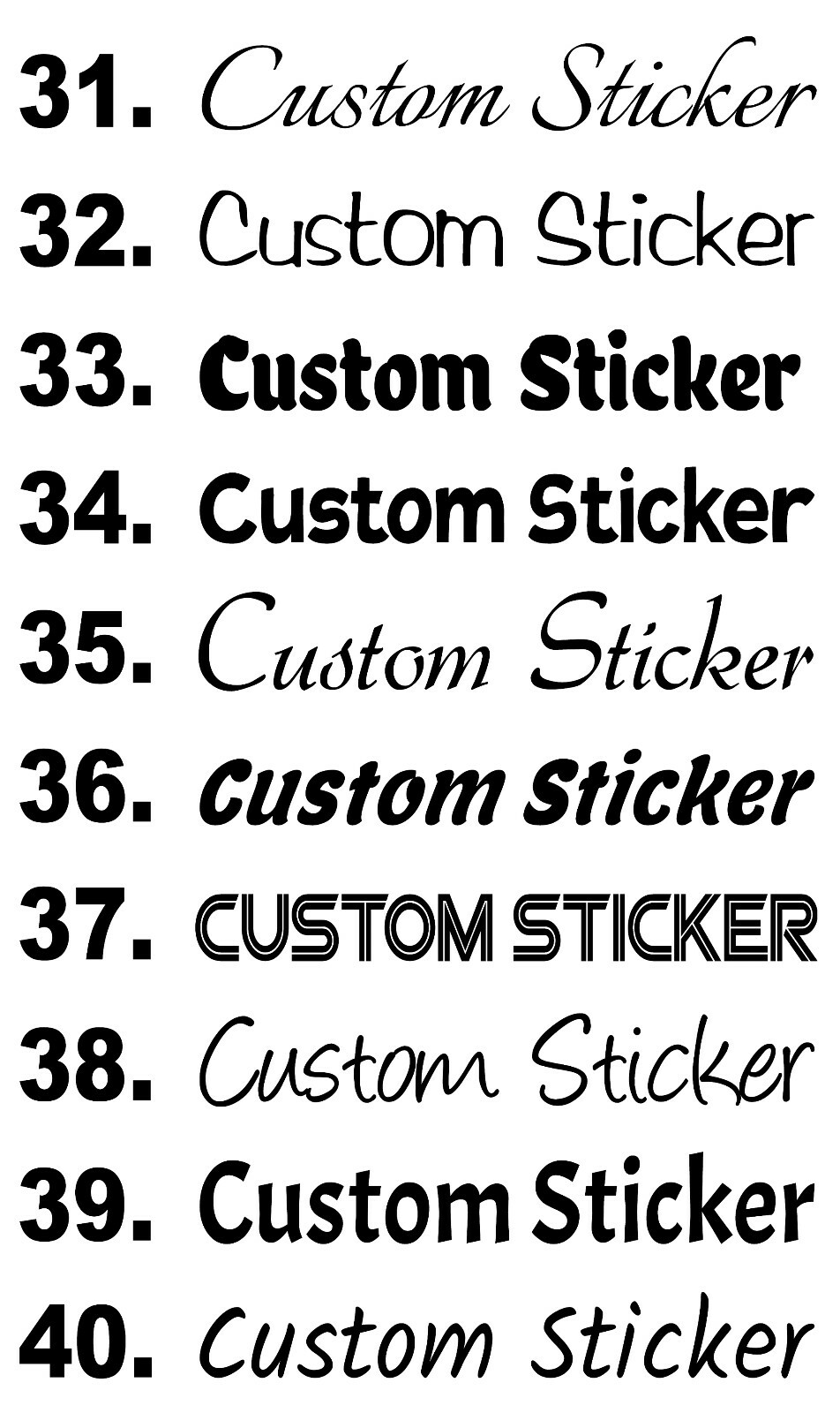 Custom Text Slogans Personal Names Quote Wording Stickers Decals Fonts 31-40 gallery