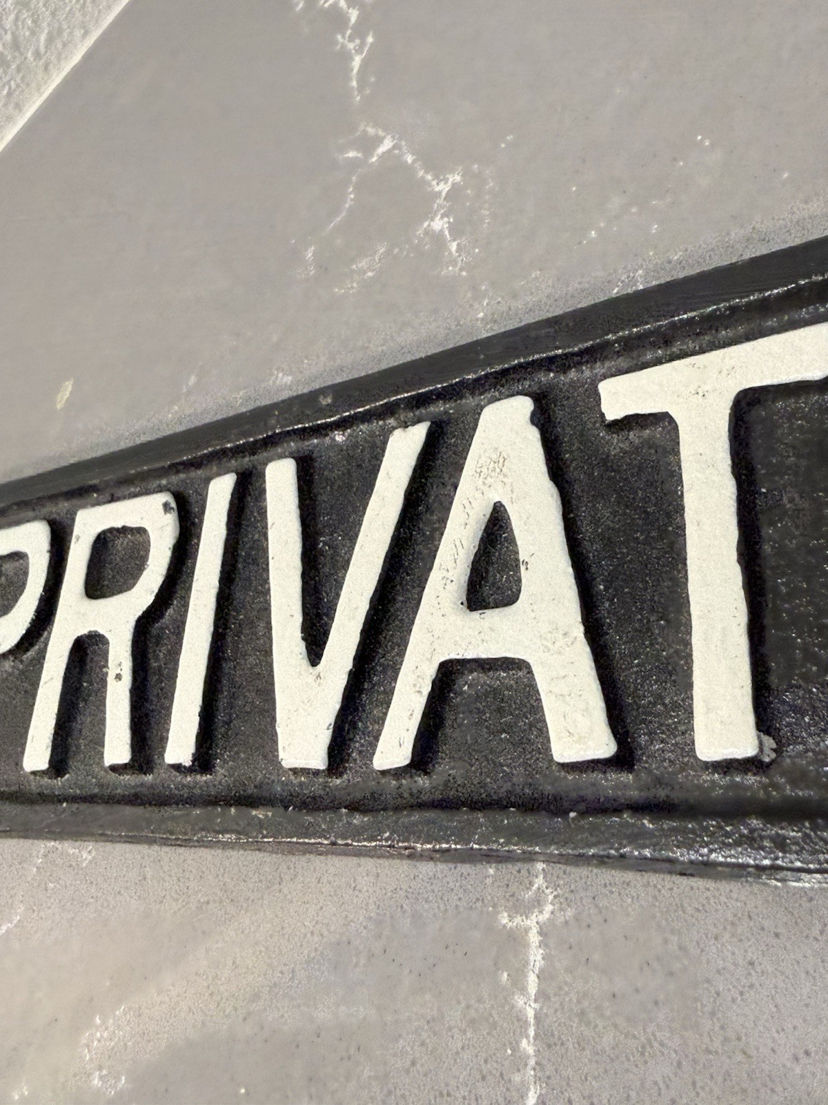 “PRIVATE” Door Sign Cast Iron Plaque Wall Gate Sign Rustic Vintage Black gallery