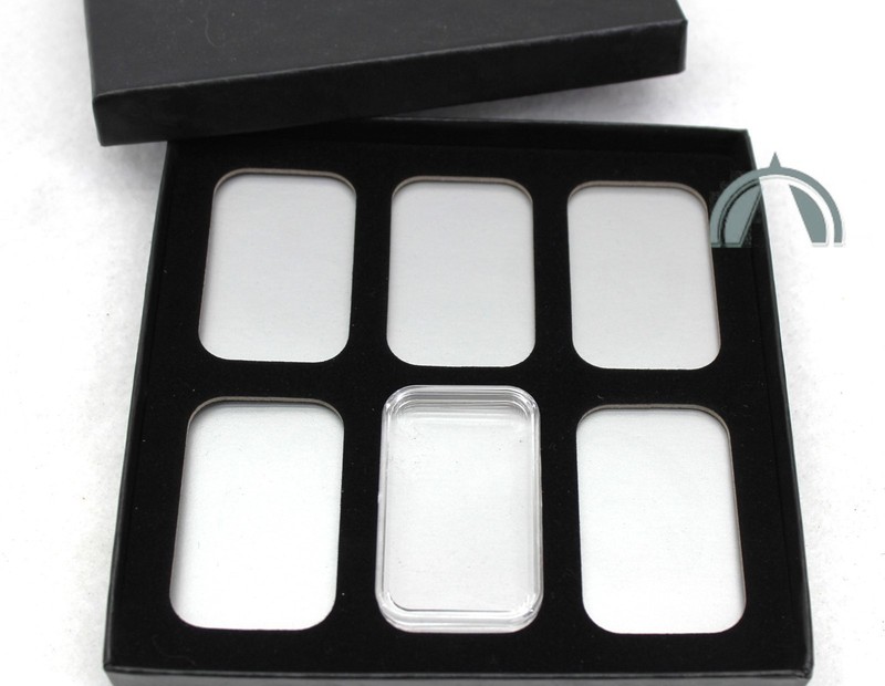 STORAGE & DISPLAY BOX FOR 6 1oz SILVER BARS IN AIRTITE CAPSULE HOLDERS, BLACK gallery
