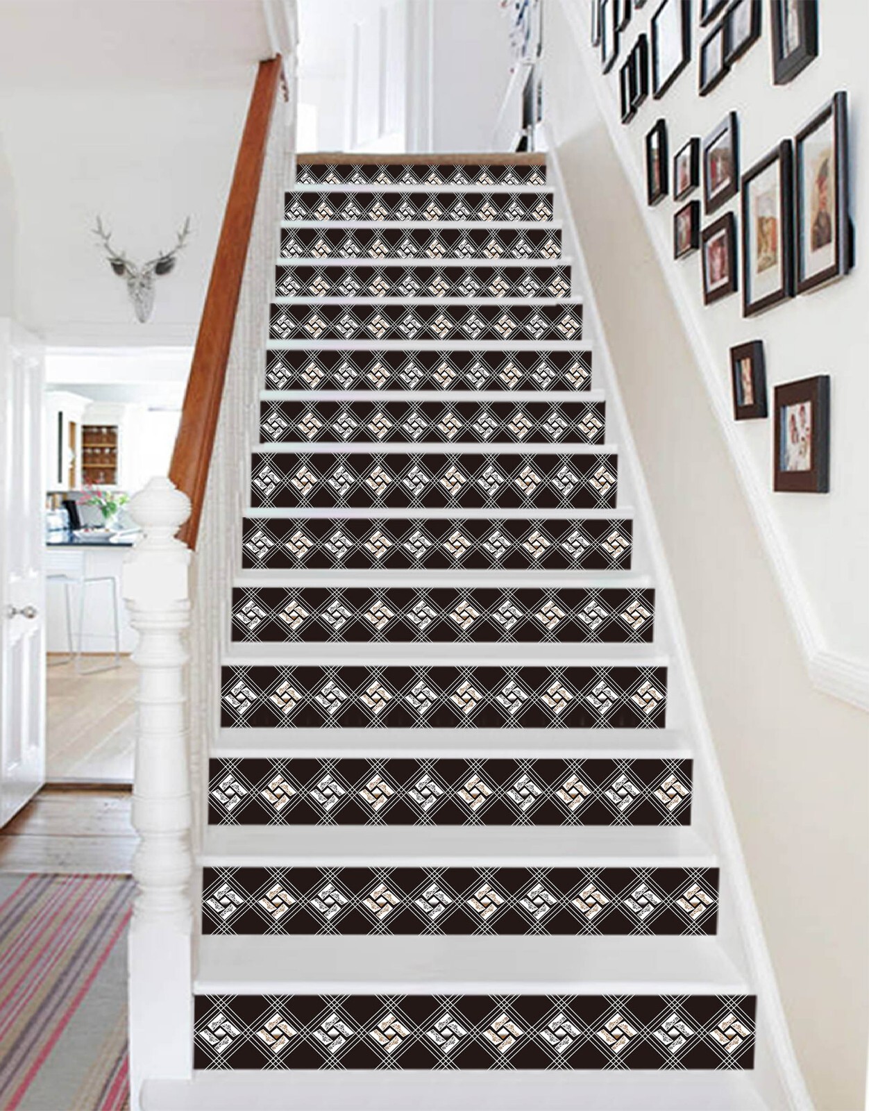 3D Black Pattern AZ559 Stair Risers Decoration Mural Vinyl Wallpaper Kay gallery