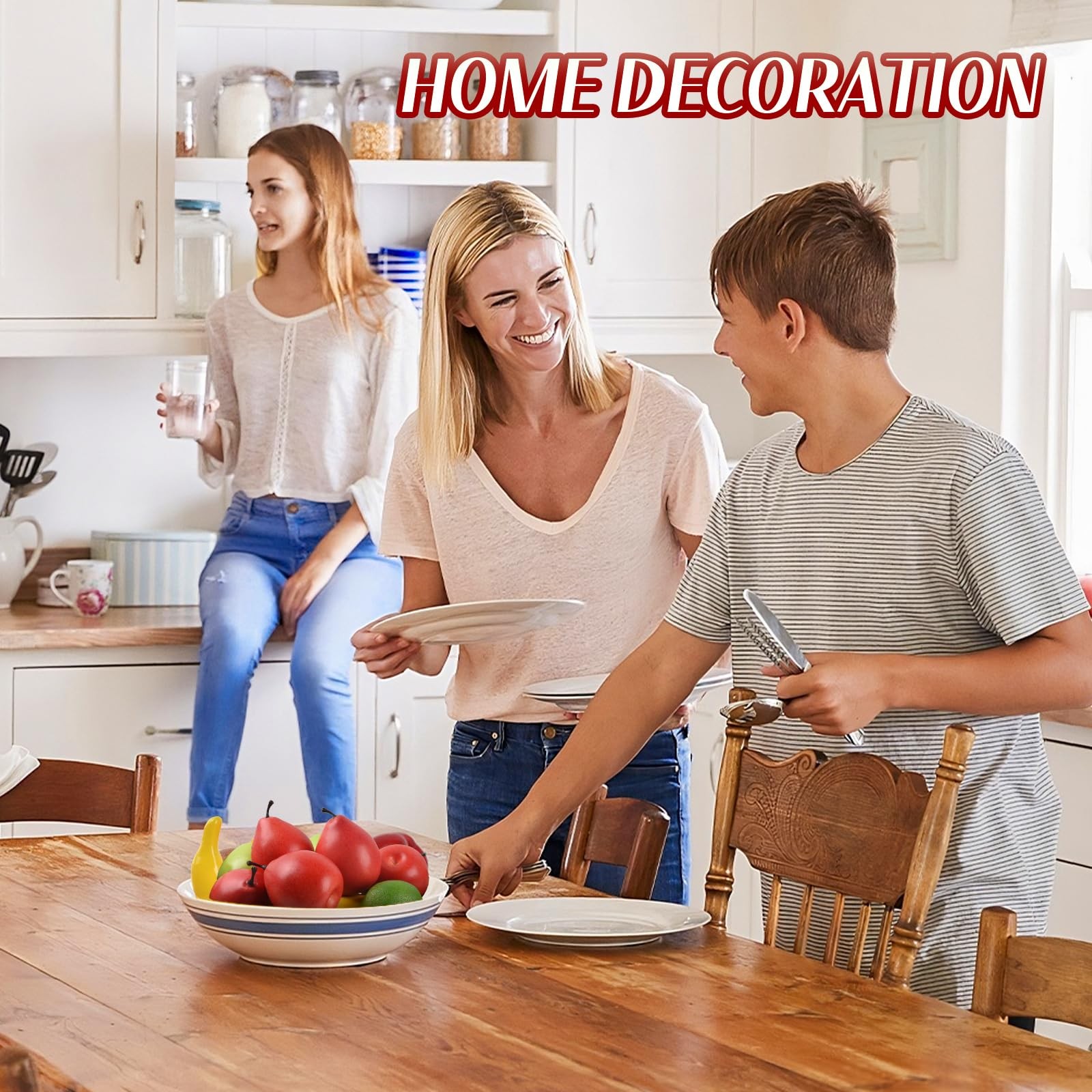 6 PCS Artificial Pears Red Simulation Fake Fruits Home Kitchen Cabinet Decor gallery