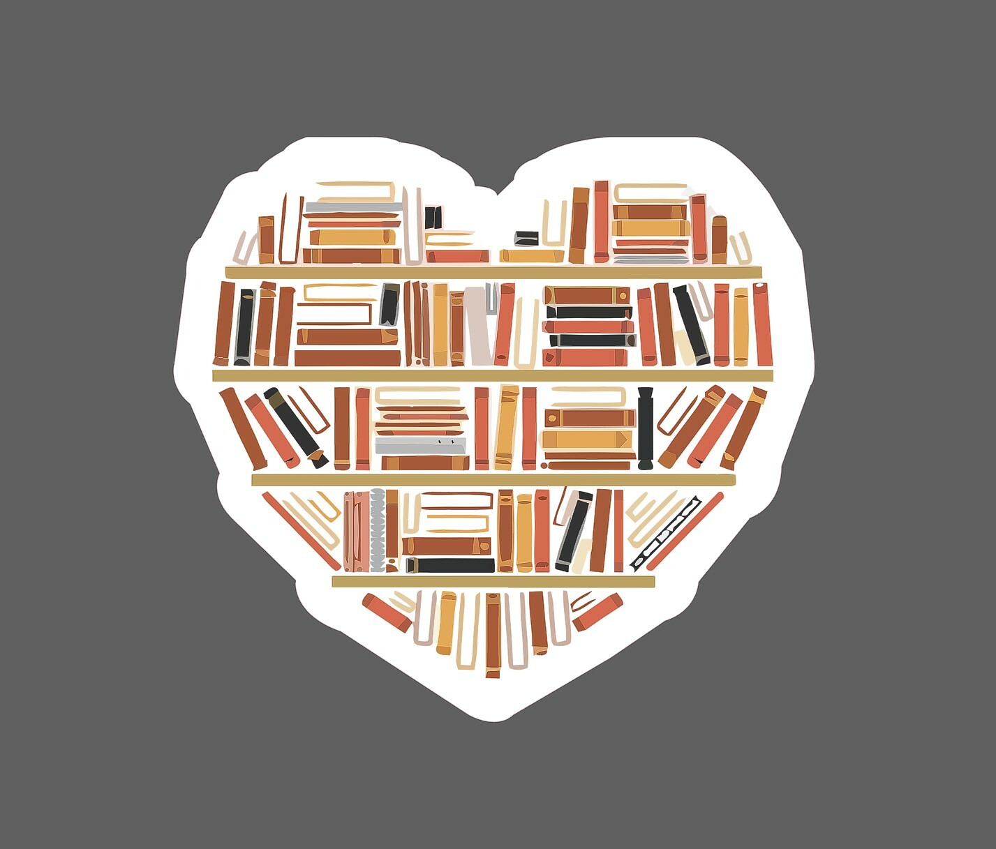 Books Heart Sticker Knowledge Waterproof - Buy Any 4 For $1.75 Each Storewide! gallery
