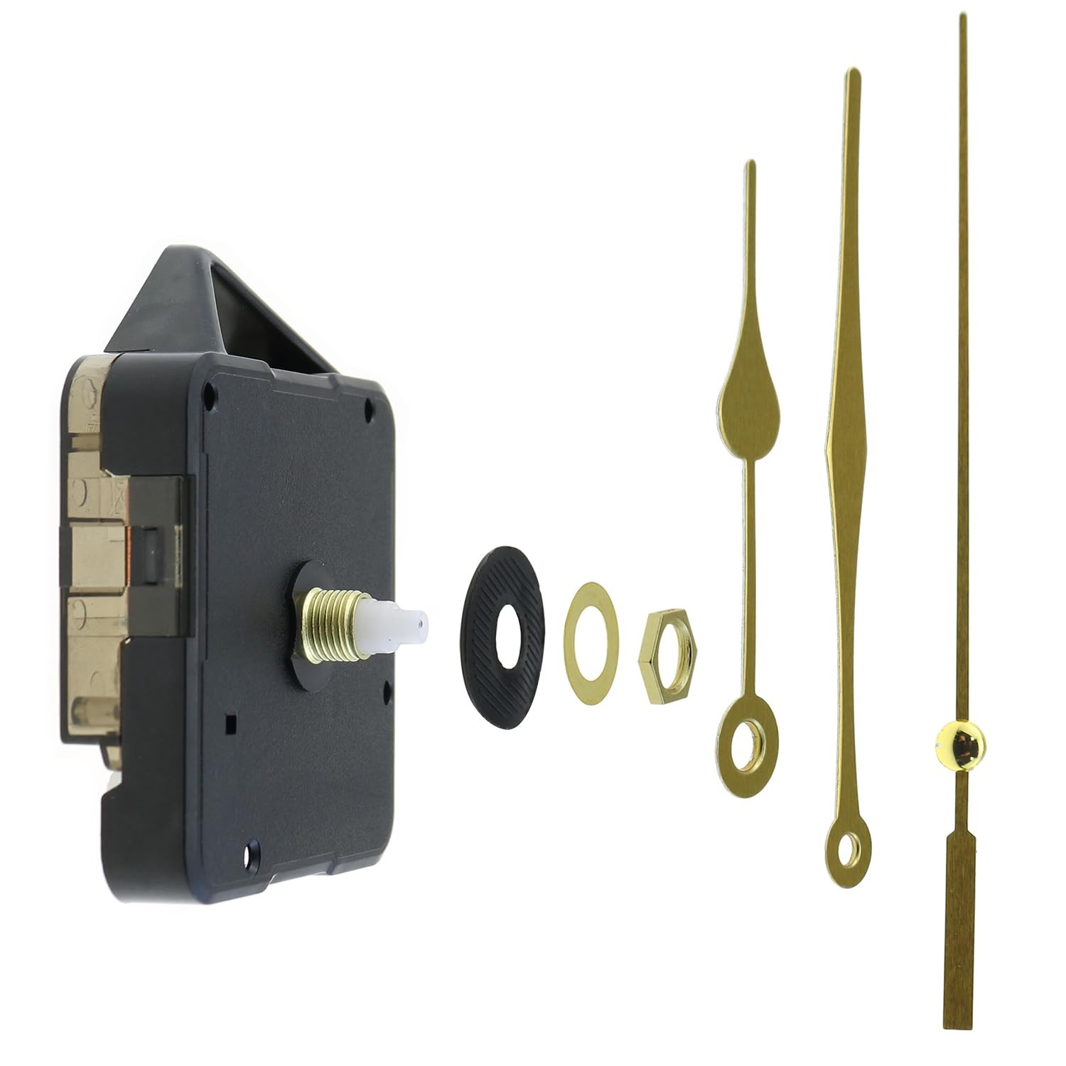 LUORNG Battery Powered DIY Clock Mechanism Replacement Kit Silent Small, Gold gallery