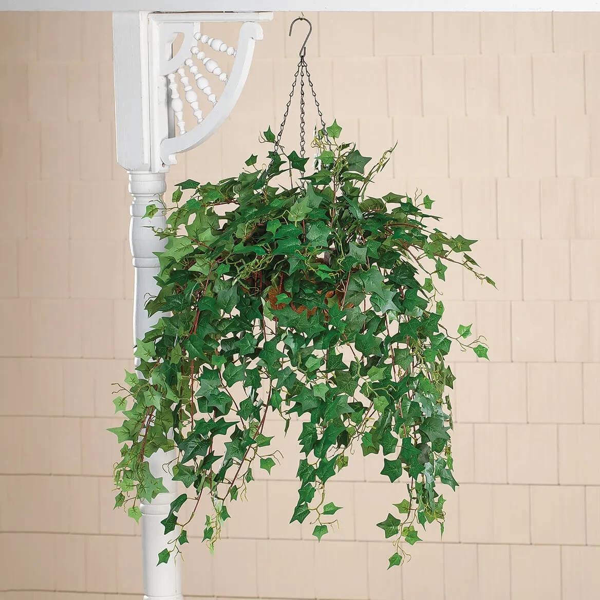 Large Fully Assembled Artificial English Green Ivy Indoor/Outdoor Hanging Basket gallery