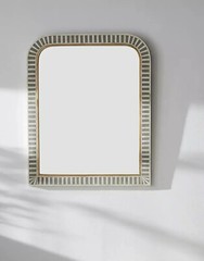 Bone Inlay Waterfall MIrror Frame Handmade Decor Design Wood Frame