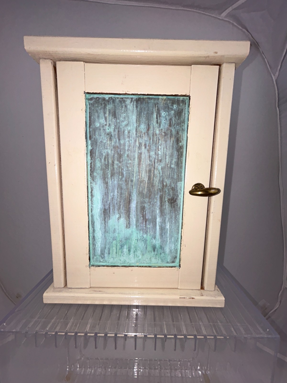 Handmade Wooden Key Holder Wall Mounted Cabinet Handpainted 8" x 9" Project gallery