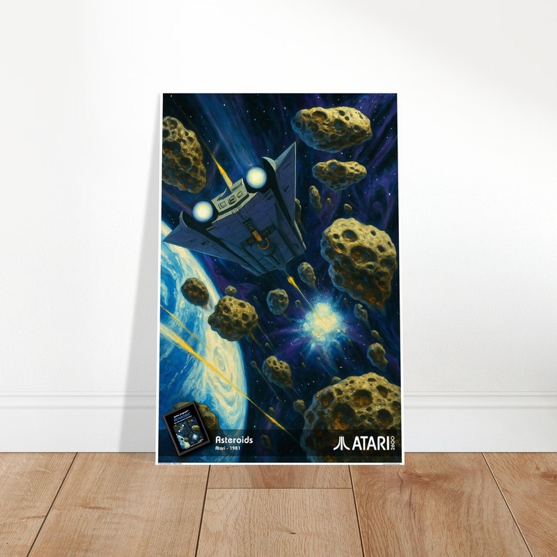 ASTEROIDS ATARI 1981 POSTER - SPACE SHOOTER ARCADE CLASSIC TRIANGULAR gallery