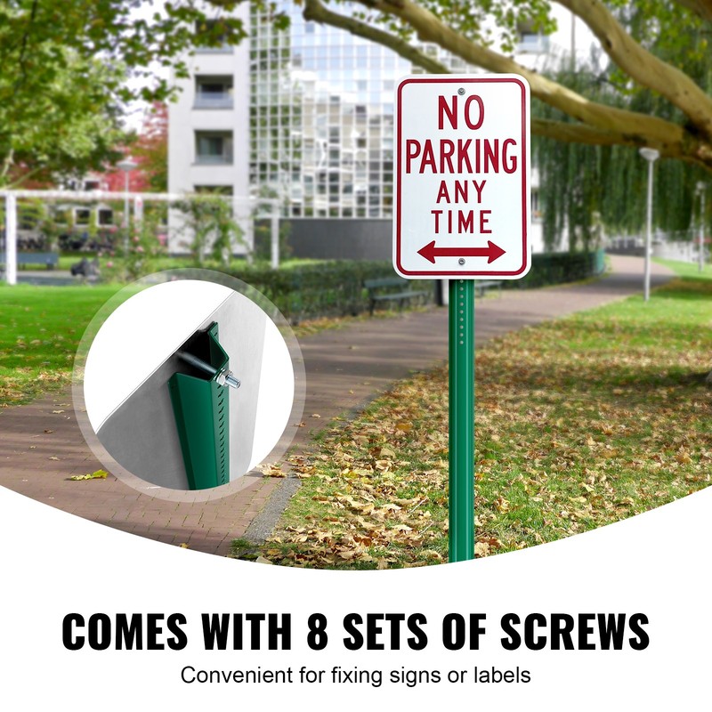 VEVOR Cast Iron Sign Post 8ft Fixed U-Channel Heavy Duty Post Sign Holder Green gallery