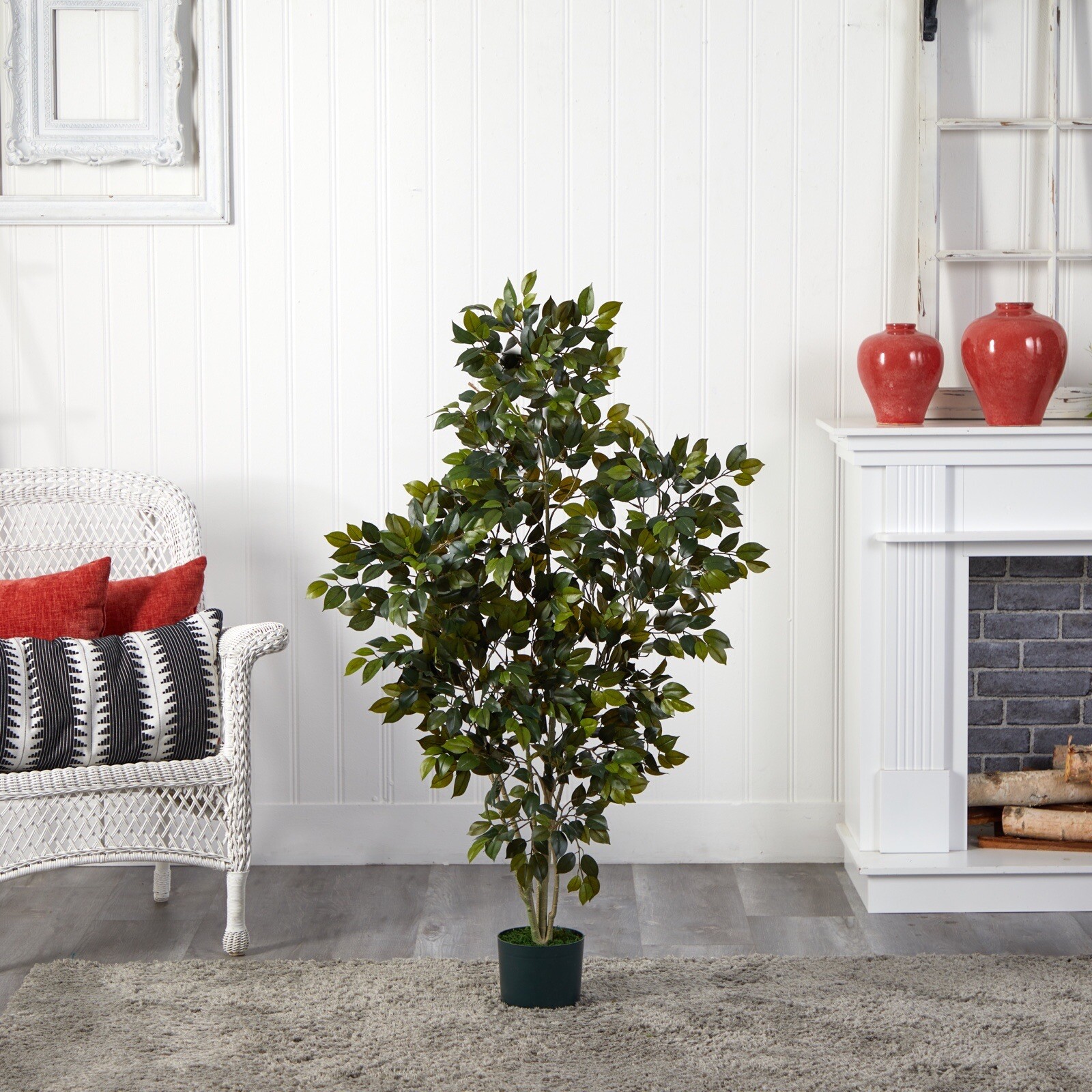 4ft Ficus Artificial Tree with 950 Lvs Home Office Decor. Retail $92 gallery