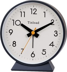 Tinload 4.5″ Retro Analog Alarm Clock Silent Battery Operated Round Clock – SKU3
