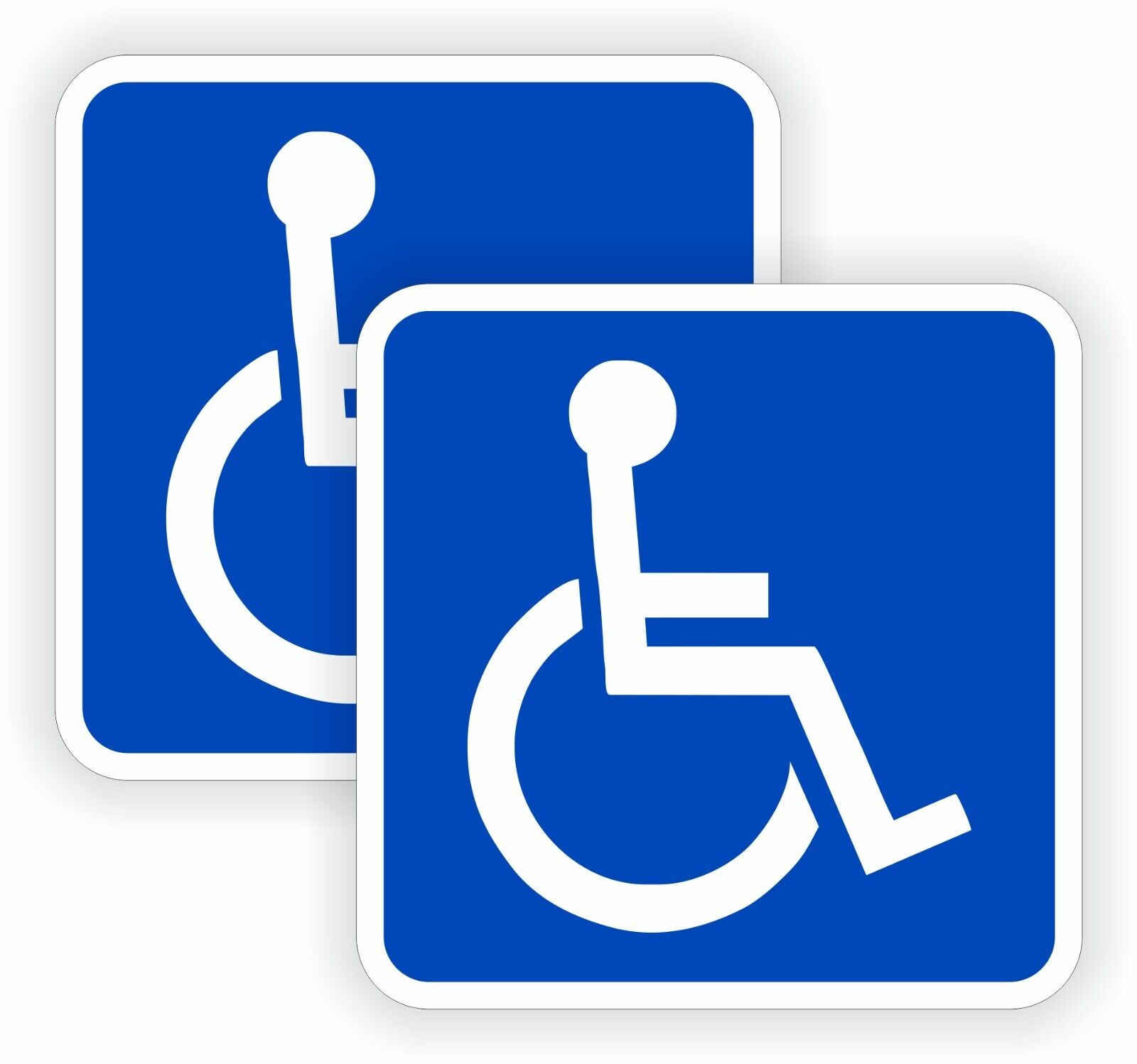 (2) Square Handicap Symbol Sticker Decal gallery