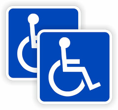 (2) Square Handicap Symbol Sticker Decal