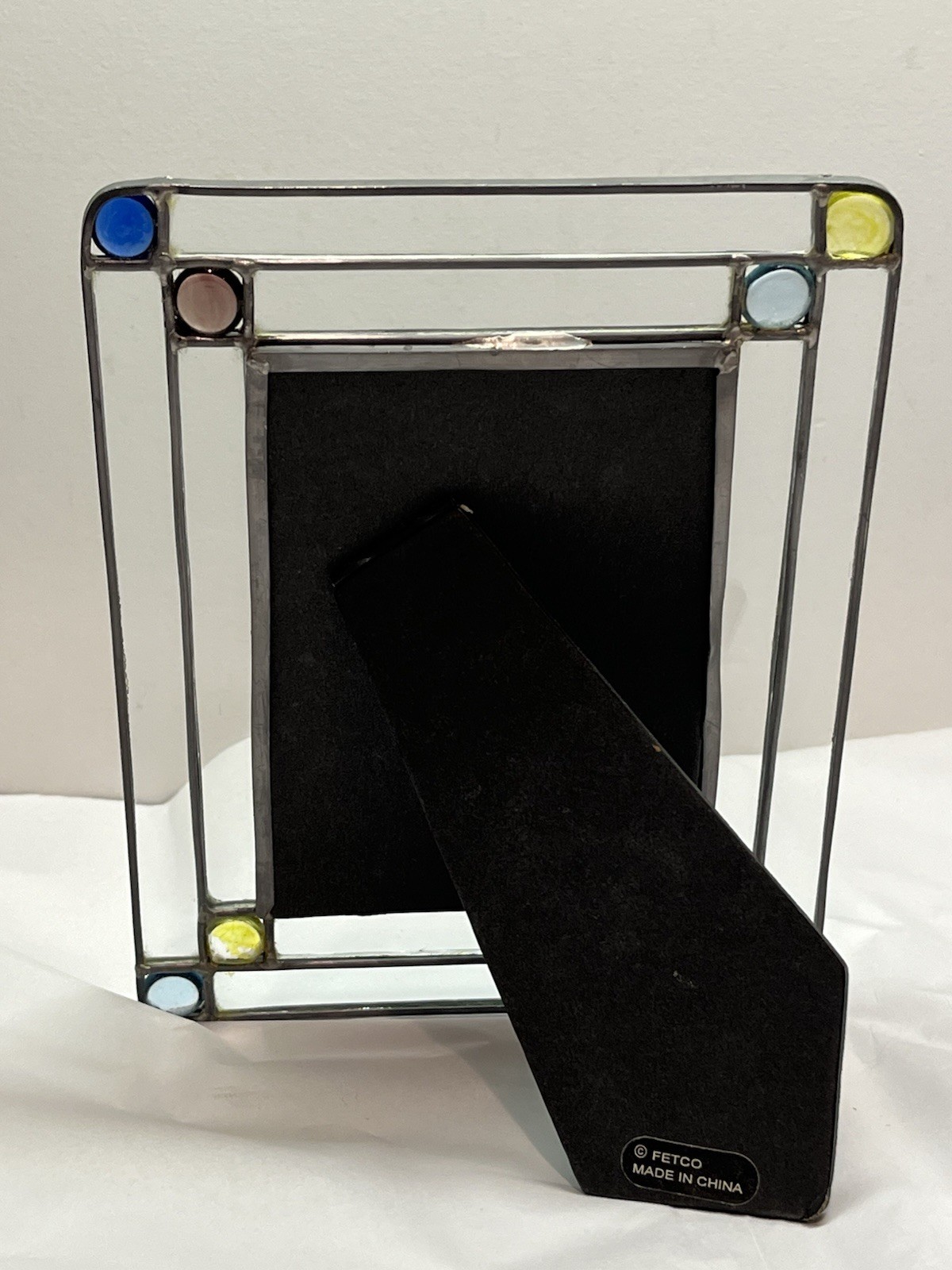 Leaded Glass Picture Frame Fetco Multicolor Gems gallery