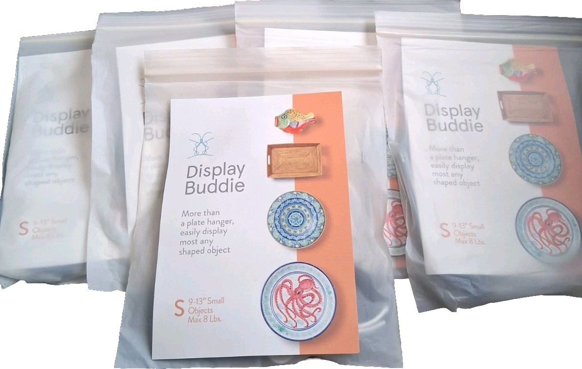 Display Buddie 5-Pack Small Adjustable Plate Hanger for Plates, Platters, Bowls gallery
