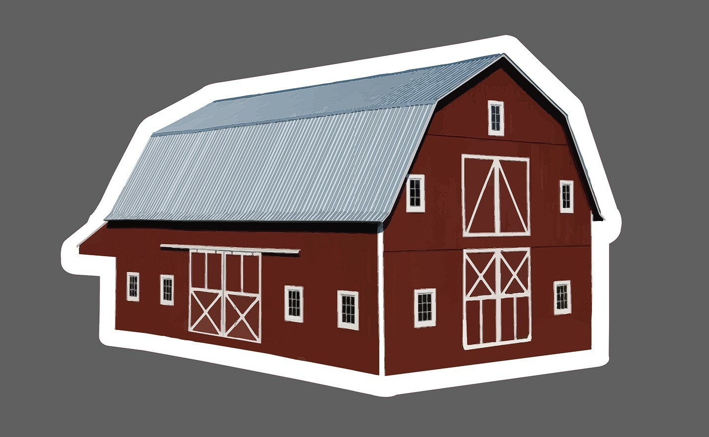 Red Barn Sticker Realistic Waterproof - Buy Any 4 For $1.75 Each Storewide! gallery
