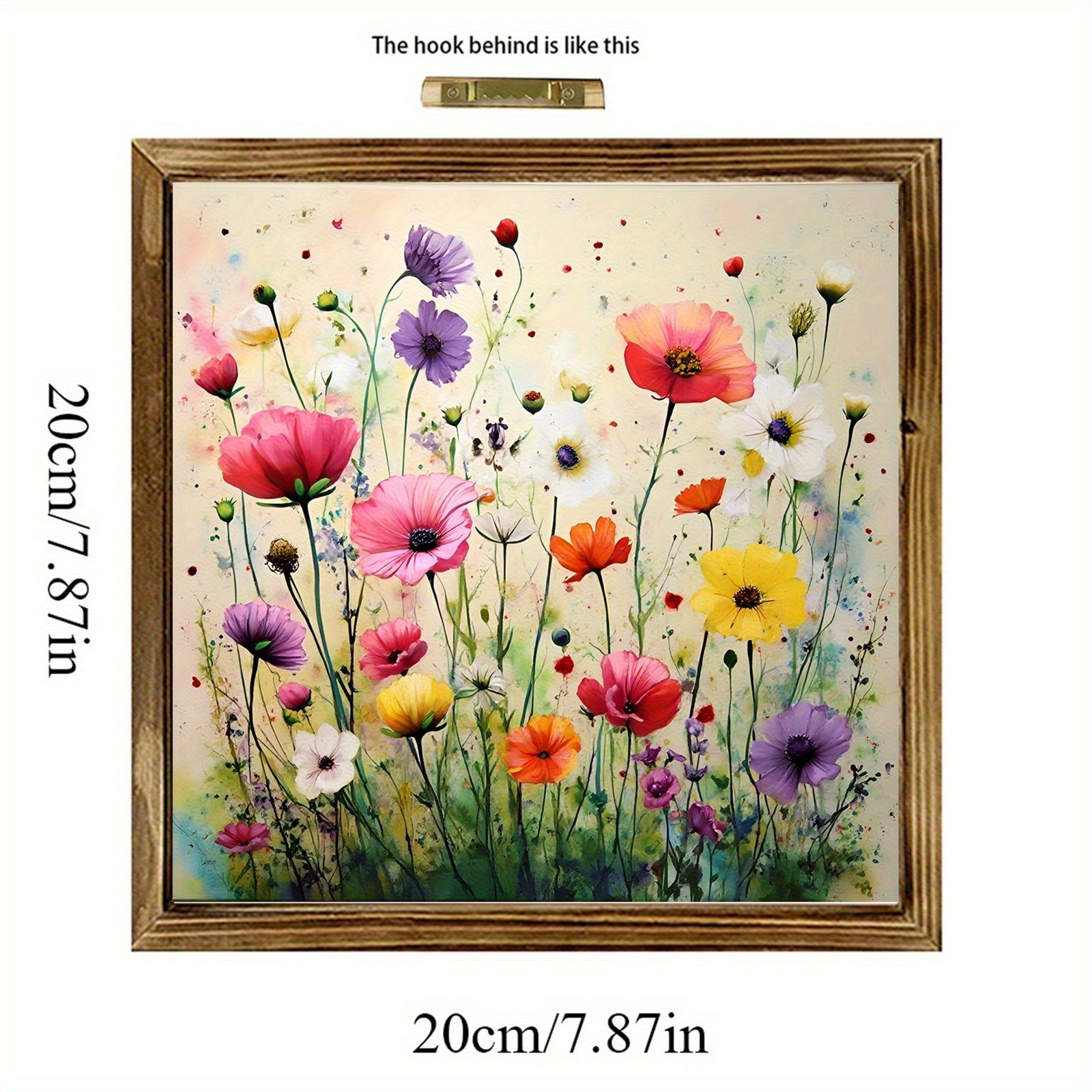 Simple Watercolor Wild Bloom Print Framed Wooden Plaque Tabletop Plaque Gift gallery
