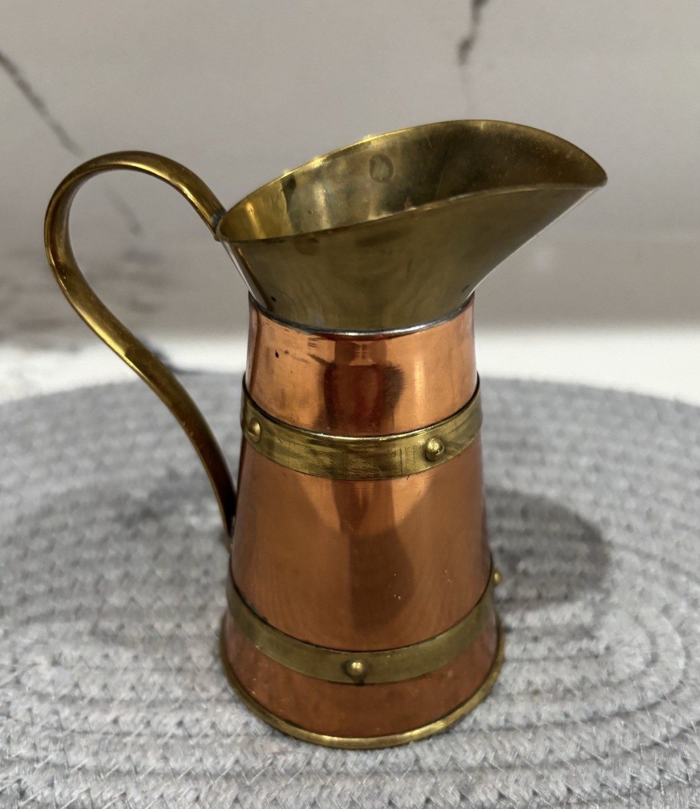 Vintage Copper Brass Mini Pitcher Handmade Made in England gallery