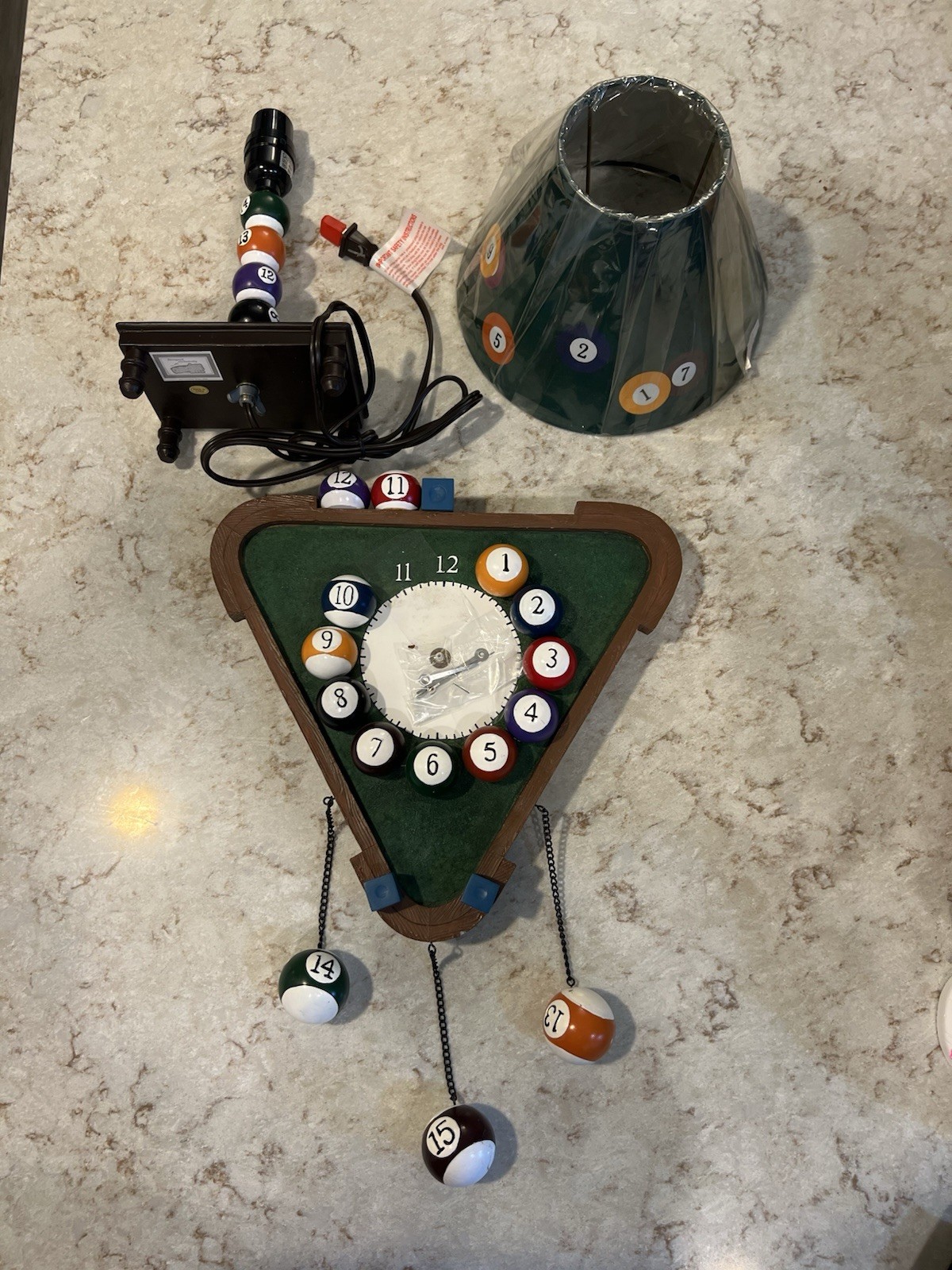 Pool Ball Clock Billiards Triangle Rack Wall Collection ETC Bar Den WMG 2004 gallery