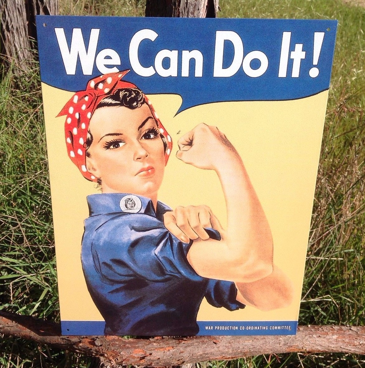 Rosie The Riveter We Can Do It Womens Defense Workers Metal Sign Tin Vintage gallery