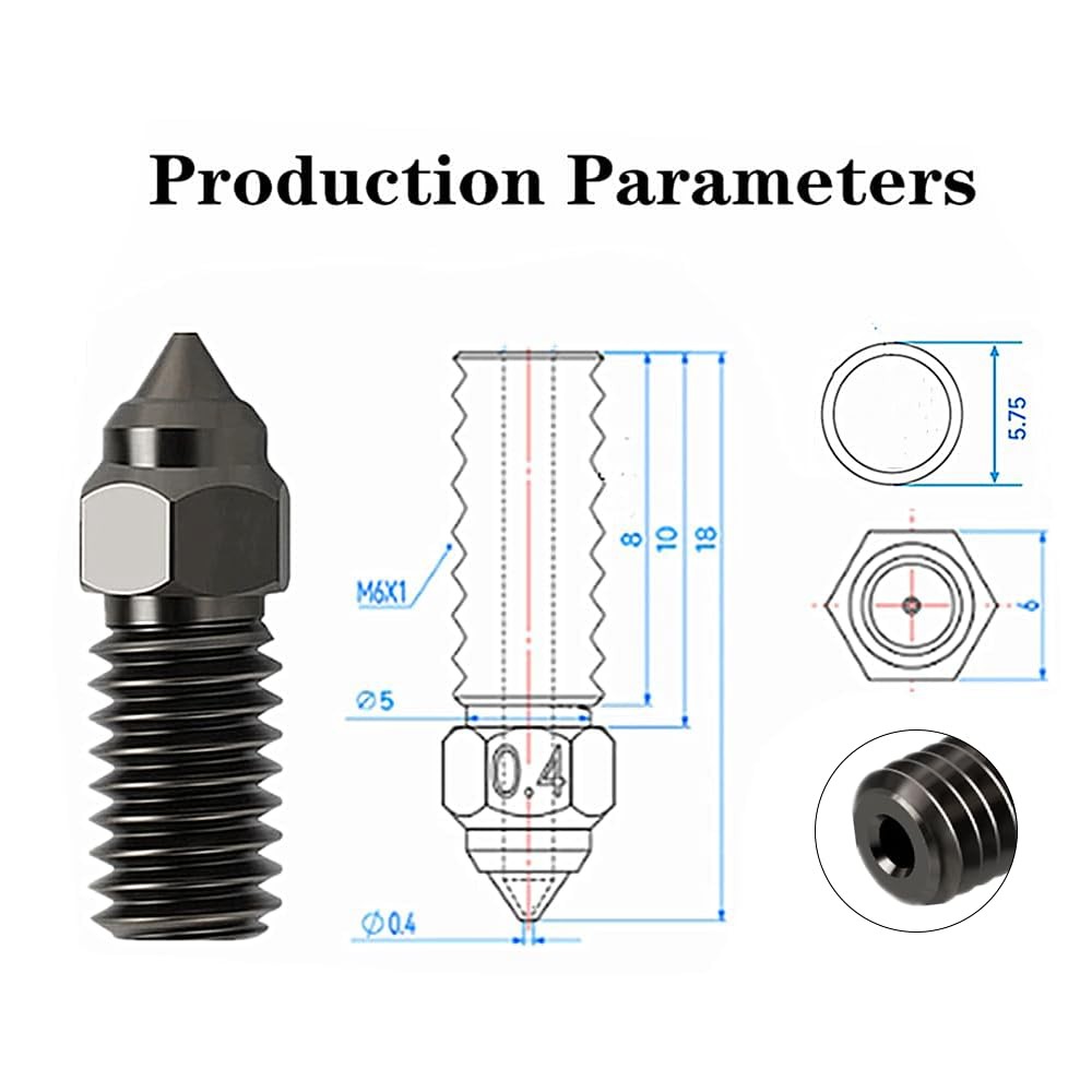 2 Pack High Temperature Wear Resistance Hardened Steel Nozzles for ELEGOO Neptun gallery