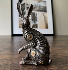Custom Made Steampunk Jack Rabbit Asymmetrical Sculpture Figurine Statue Décor