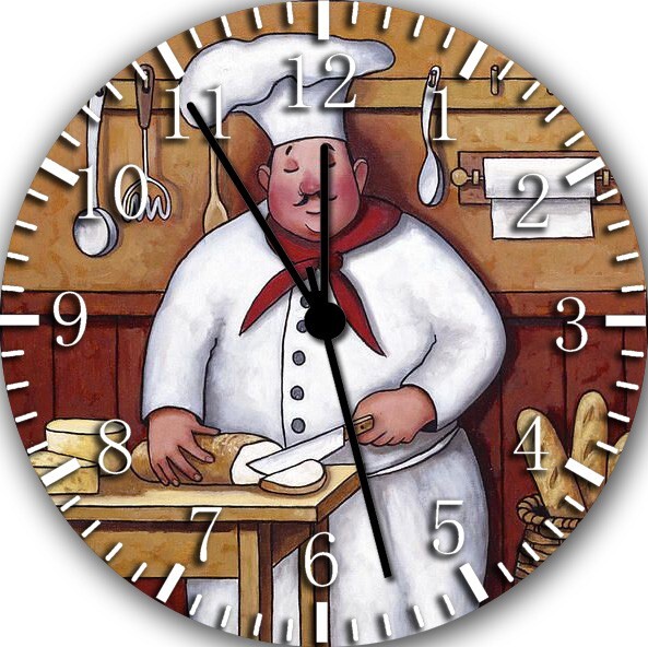 Chef Kitchen Wall Clock G01 Personalized option with adding names gallery