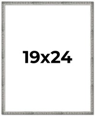 19×24 Frame Silver Grey Distressed Solid Wood Picture Frame | 0.75 Inch Moulding
