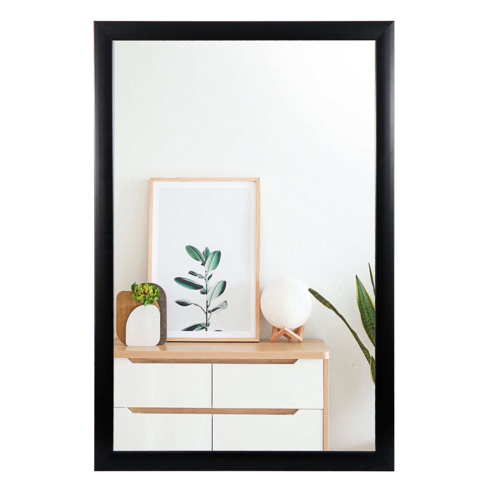 Rectangular Wall Mirror 24" x 36" Modern Decorative Vanity Bathroom Mirror Black gallery